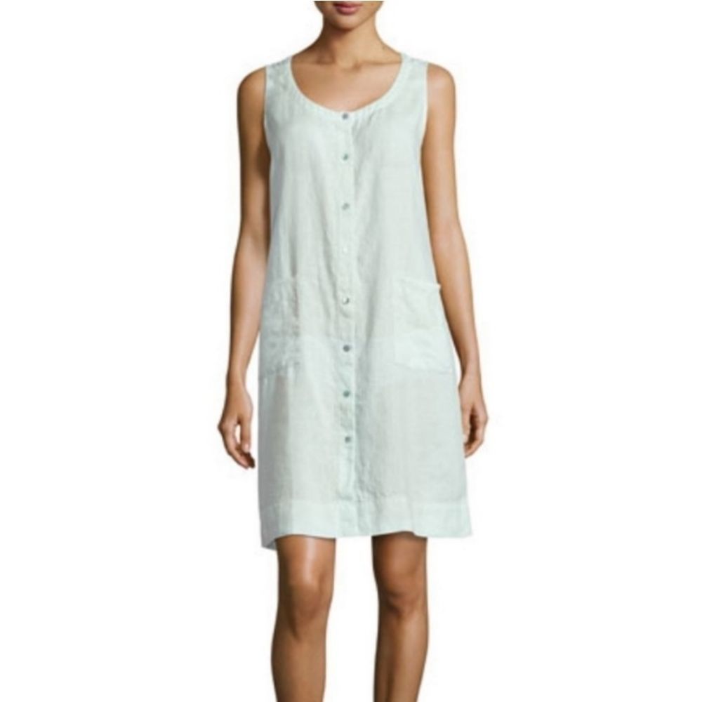 EILEEN FISHER ARORA LINEN BUTTON DOWN DRESS
